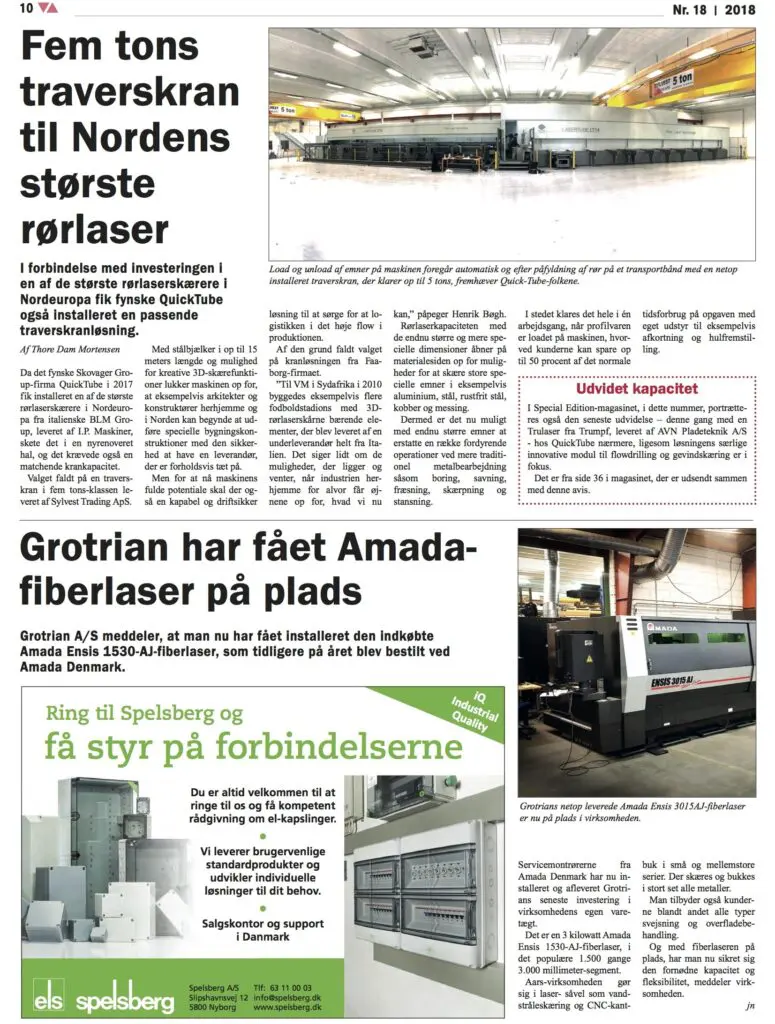 Avisuddrag om IP maskiner teknovation